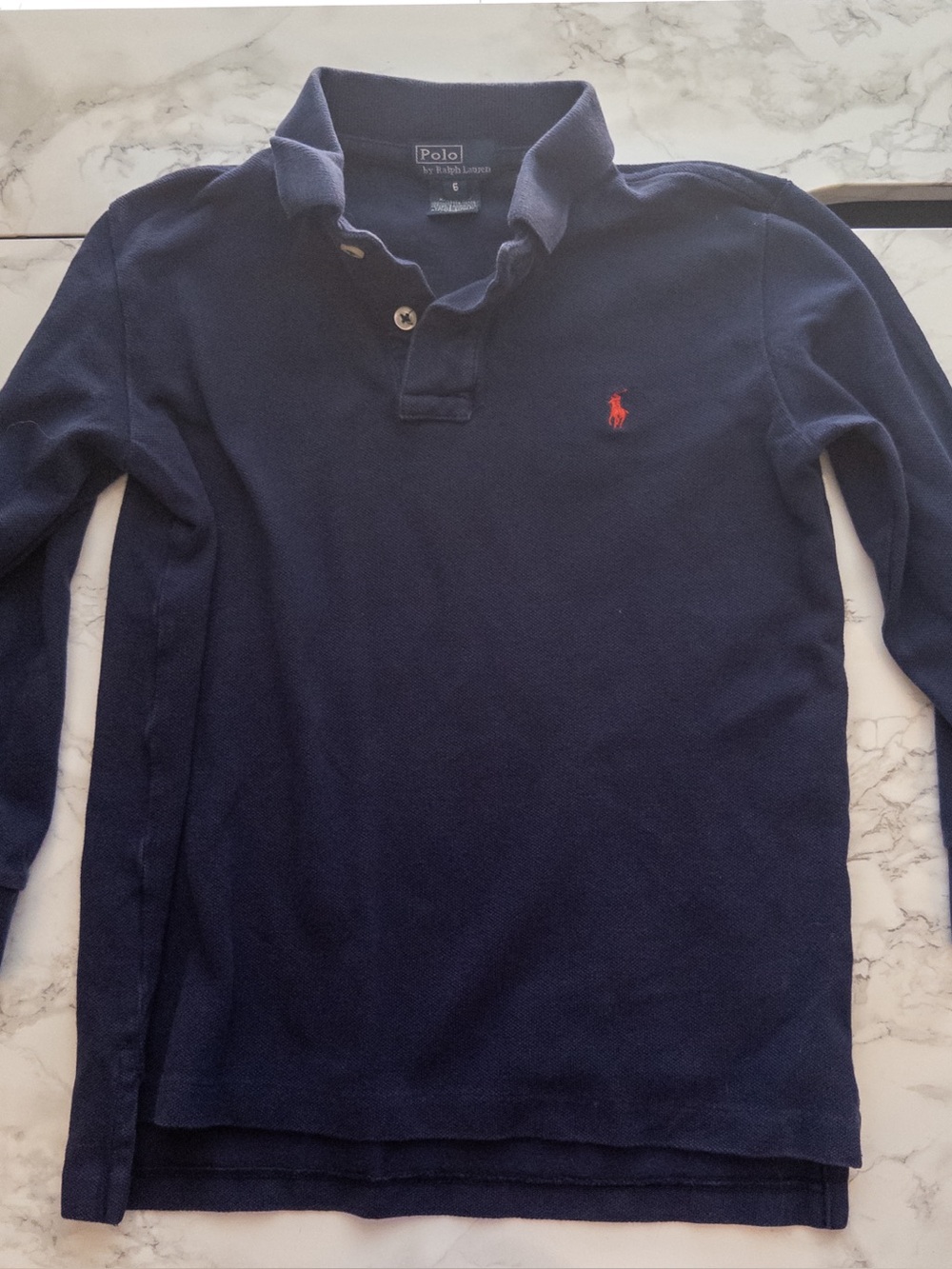 EUC Polo Ralph Lauren long sleeve polo shirt navy 6